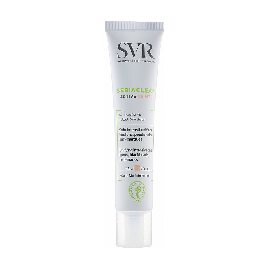 Активний крем для обличчя SVR Sebiaclear Active Tinted Cream для жирної та схильної до акне шкіри, 40 мл — фото 1