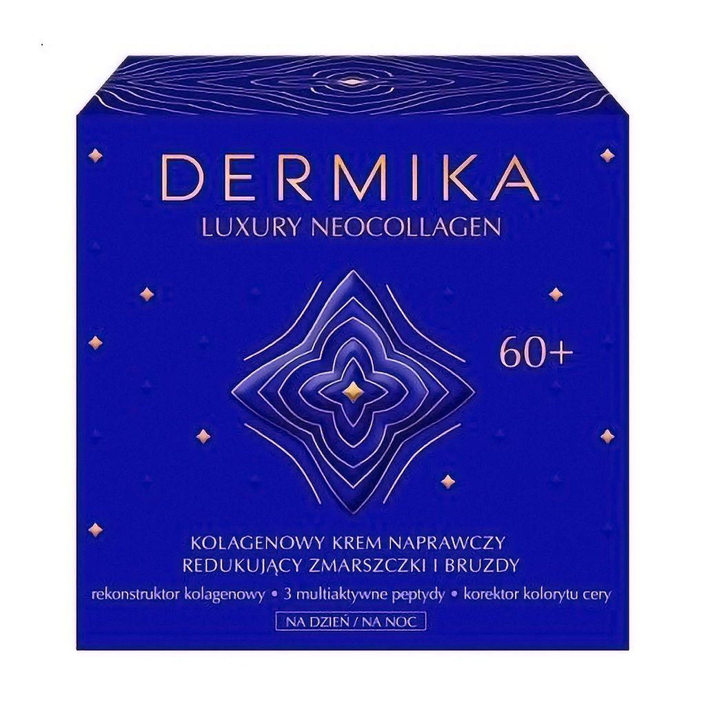 Колагеновий відновлювальний крем для обличчя Dermika Luxury Neocollagen для зменшення зморщок та борозен, 60+, 50 мл — фото 2