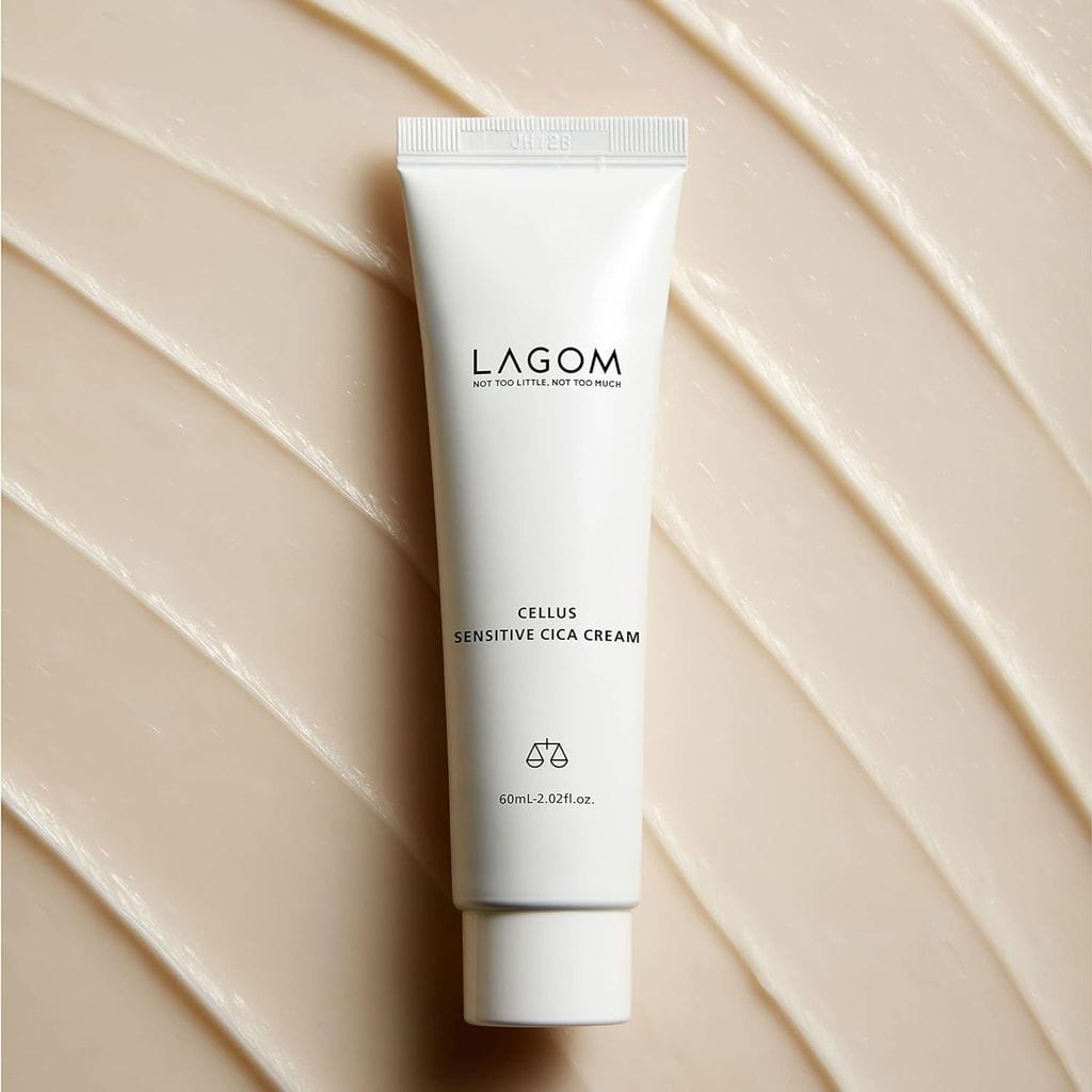 Заспокійливий крем для чутливої та проблемної шкіри обличчя LAGOM Cellus Sensitive Cica Cream, 60 мл — фото 3