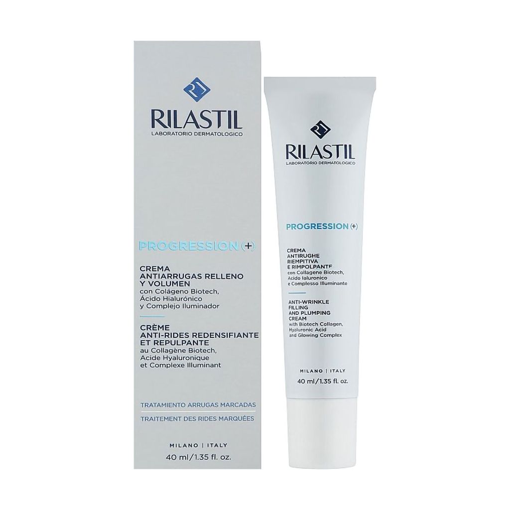 Крем для обличчя Rilastil Progression (+) Anti-Wrinkle Filling Plumping Cream проти зморщок, з ефектом заповнення та зволоження, 40 мл — фото 2