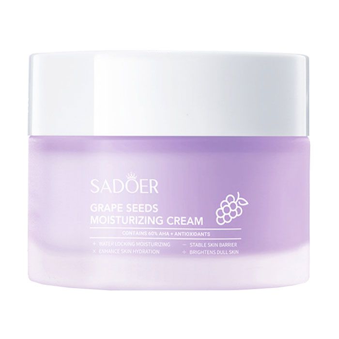 Зволожувальний крем для обличчя Sadoer Grape Seed Antioxidant Moisturizing Cream з антиоксидантами з виноградних кісточок, 50 г — фото 1