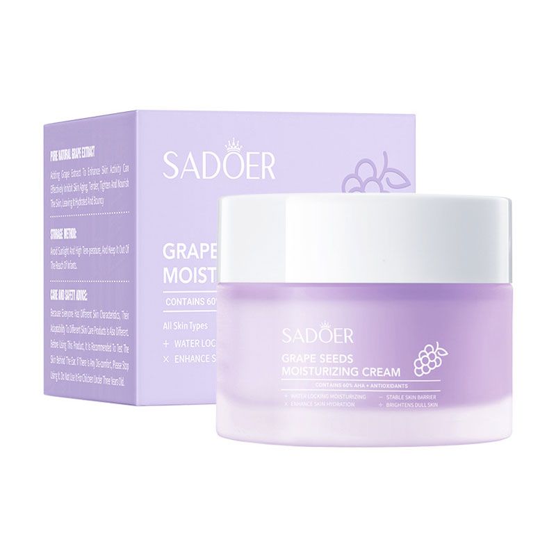 Зволожувальний крем для обличчя Sadoer Grape Seed Antioxidant Moisturizing Cream з антиоксидантами з виноградних кісточок, 50 г — фото 2