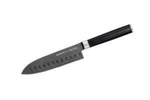 Ніж кухонний Санток з жолобчастою лінією леза 138 мм Samura Mo-V Stonewash (SM-0093B) (1061353)