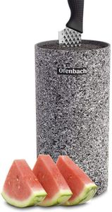 Підставка-колода Grey Marble для кухонних ножів 11х11х22 см кругла Ofenbach (1166853)