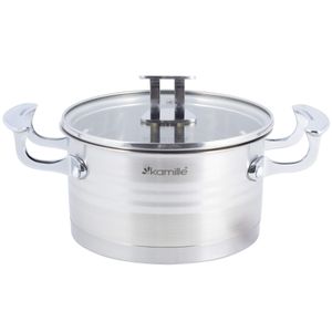 Кастрюля с крышкой Kamille из нержавеющей стали KM-5856 (1237678)