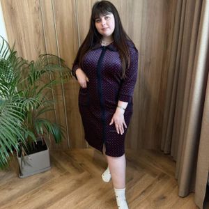 Халат женский велюровый темно-фиолетовый Геометрия 50 р Ananasko LH3 (1242053)