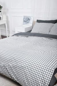 Комплект постільної білизни Moon&Star 2х70х70 Gray Square Ranforce Elite