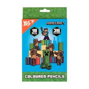 Набор двухсторонних цветных карандашей YES Minecraft Heroes, 36 цветов, 18 шт (290750)