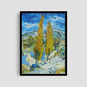 Постер Roomy "Poplars at Saint Remy" Черная рамка с антибликовым стеклом A2 (59.4x42 cm.) (1337553)