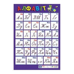 Плакат Украинский алфавит Прописной 10104313, 67х47 см, картон (1340331)