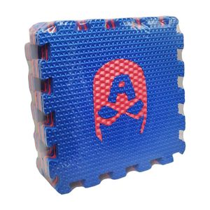 Коврик мозаика Супергерои Limo Toy M 6251, 10 пазлов Синий (1340440)