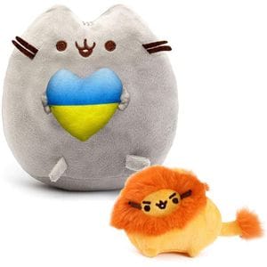 Набор Мягких игрушек 2Life Пушин кэт с сердцем 23x25 см Серый и Pusheen cat 8х7 см с Львом Оранжевый n-11600 (1340659)