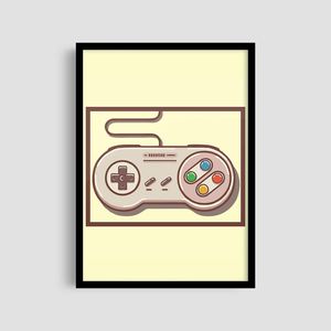 Постер Roomy "SNES Classic Controller" Белая рамка с антибликовым стеклом A2 (59.4x42 cm.) (1351453)