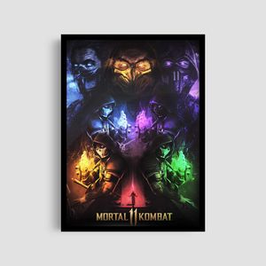 Постер Roomy "Mortal Kombat Group" Белая рамка с глянцевым стеклом A4 (29.7x21 cm) (1351853)