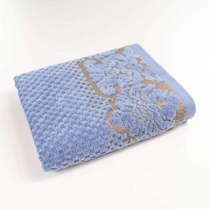 Полотенце махровое для лица и рук 40x70см Damask Премиум качества Жаккардовое с велюром 550г/м2 (Синий) GM Textile (1382491)