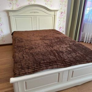 Плед-покрывало флисовый двухспальный 180х220 коричневый Шарпей Koloco SHRP5 (1406754)
