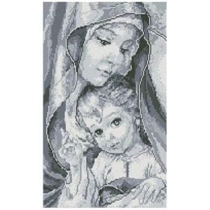 Алмазная мозаика Икона Богородица с Иисусом в сером цвете 30х50 см ColorArt TP901 (1423719)
