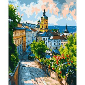Картина по номерам Уютный переулок 40*50 SANTI (954840) (1463473)