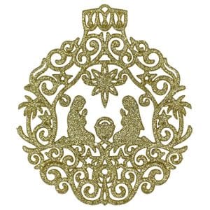 Новогодняя подвеска MIS LT Рождество 2Д 11х12см золотой (1467824)