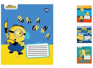Тетради ученические 12 листов линия. YES Minions2, 25 шт. в упаковке (1472953)