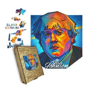 Пазл дерев'яний Борис Джонсон, А2, Дерев'яна коробка 300+ елементів (1519358)