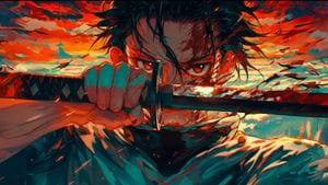 Дерев'яний фігурний пазл Танджіро Камадо (Kimetsu no Yaiba), А1, Картонна коробка 500+ елементів (1519990)
