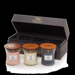 Набор свечей Woodwick Mini Evening Onyx, Coastal Sunset, Solar Ylang (1699066E) (1521920)