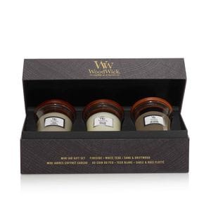 Набор свечей Woodwick Mini Fireside, Sand and driftwood, White teak (1522010)
