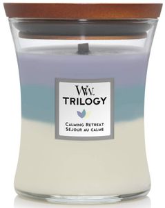 Ароматическая свеча в стекле с трехслойным ароматом Woodwick Medium Trilogy Calming Retreat 275 г (92965E) (1522029)