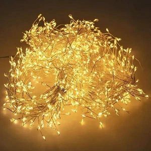 Гирлянда Роса мишура на прозрачном проводе 50 метров 1500 LED Тепло белый (1613402)