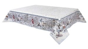 Скатертина гобеленова MICRO854 Лісова казка Limaso, 137х180, Прямокутна, Новорічний, З мікрофіброю + срібним люрексом, 75% поліестер, 22% бавовна, 3% акрил, Гобелен (1651153)