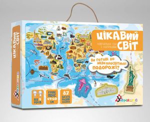 Настольная игра Умняшка "Интересный мир" KP-006 с многоразовыми наклейками (1663459)