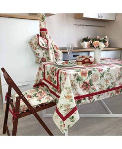 Скатерть с кантом Глория Роза 136х220 см (014650) (1692953)