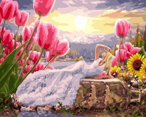 Картина по номерам Brushme 40x50см "Дюймовочка в белом" BS24350 (1722057)