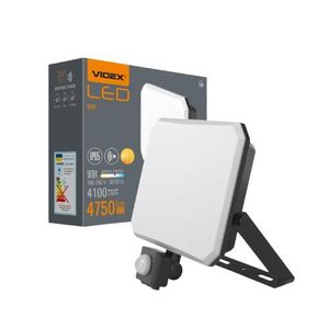 LED Прожектор 50W 5000К 220V з датчиком руху чорний VLE-F3-0505B-S F3 Videx (1754052)
