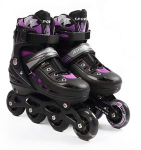 Роликовые коньки Best Roller 0-220 M колеса PU светятся. Black and Violet (размер 34-38) (186956) (1761253)