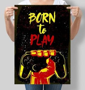 Постер Motivator Born to Play, слоган Nintendo 42x59.4 см, A2, без рамки (M161_A2) (1761806)