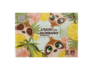 Альбом для малювання ZiBi 12арк. CUTE, А4, 120г/м2 на скобі, м'ятний, KIDS Line (1874953)