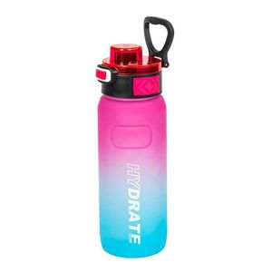 Бутылка для воды 2501-SP(Pink-Blue) с поильником и кнопкой, 800 мл (1906312)