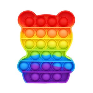 Антистресс-игрушка Мишка SL10 POP IT радужный, 12х9,5х1,3 см (1906341)