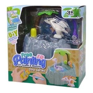Набор для творчества "DIY Graffiti and Washing: Динозавры" 4 фигурки, подача воды, 6 фломастеров, ванночка, щеточка Комбинированный Разноцвет (257728) (1908368)
