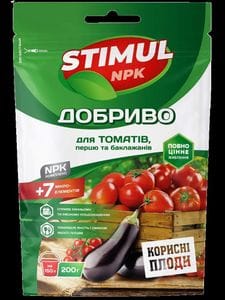 Добриво кристалічне для томатів, перцю та баклажанів "STIMUL NPK" ТМ "Kvitofor" 200 г. (1977553)