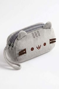 Плюшевый пенал косметичка Pusheen LITZY ⬩ котик, 2 отделения, 180×120 мм ⬩ серый (1992553)