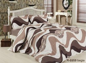 Комплект постельного белья (R6958 begie) Евро TAG tekstil CL0139946 (2017828)