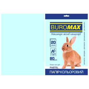 Бумага цветная Buromax Pastel А4 80г/м2  Голубая 20 листов (BM.2721220-14) (2023772)