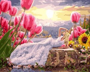 Картина за номерами "Дюймовочка в білому" Brushme 40х50 см tvo0002399 (2043953)