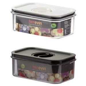 Харчовий контейнер Herevin Canister-Vacuum Lid-White-Black вакумна кришка 0.6 л (161174-000) (2079088)