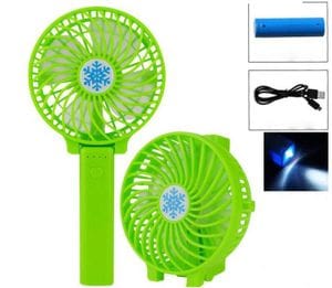 Вентилятор аккумуляторный мини с ручкой USB диаметр 10см Handy Mini Fan зеленый (2084853)