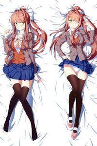 Дакимакура 150х50 см Моника Доки Доки Литературный Клуб Monica Doki Doki Literature Club! Подушка с наволочкой двусторонняя (2116341)