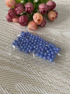 Намистини кришталеві 6*4мм матові світло сині ( 85шт) (2118043)